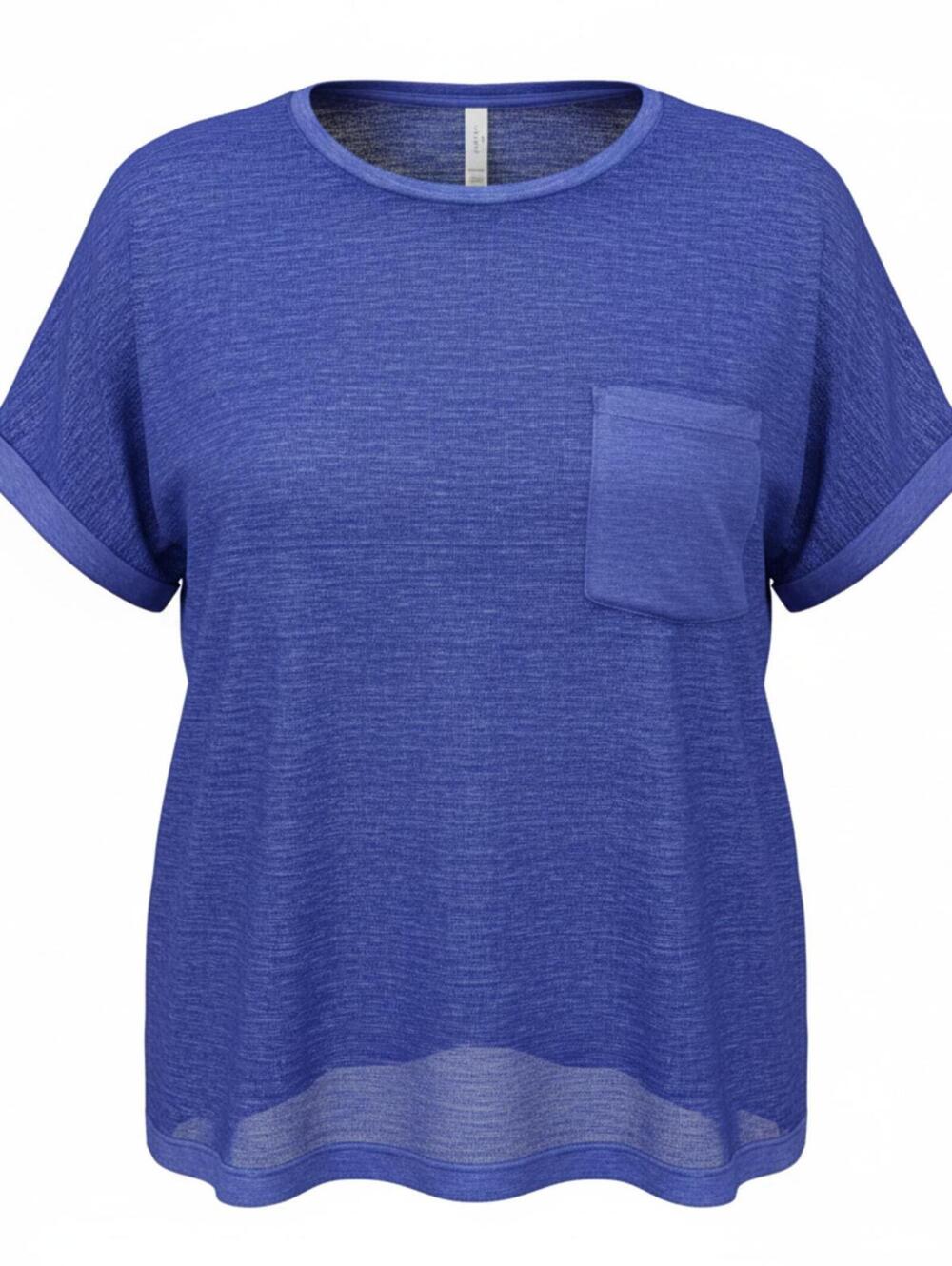 Lightweight Cobalt Blue Zenana Short Sleeve Pocket T-Shirt Size S/M Summer